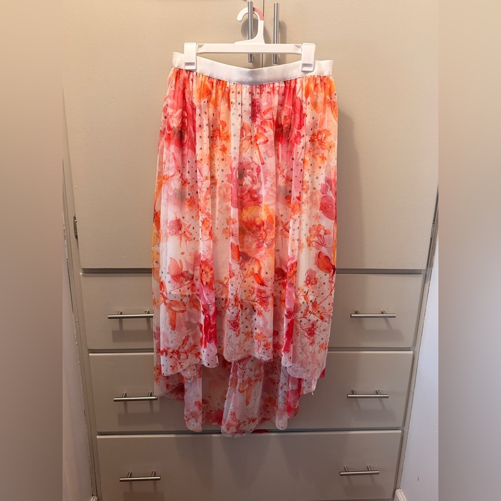 C. Wonder Pink Maxi A-Line Tiered Skirt